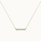 Diamond Bar Necklace, 14K Solid Gold, 1/10 ct Lab Grown Diamond-3