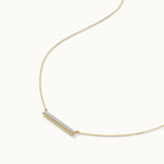 Diamond Bar Necklace, 14K Solid Gold, 1/10 ct Lab Grown Diamond-7