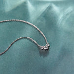 Three Stone Diamond Bar Necklace, Sterling Silver, 1/3 ct Lab Grown Diamond-6