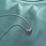 Three Stone Diamond Bar Necklace, Sterling Silver, 1/3 ct Lab Grown Diamond-1