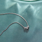 Three Stone Diamond Bar Necklace, Sterling Silver, 1/3 ct Lab Grown Diamond-1