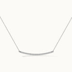 Classic Curved Diamond Bar Necklace, 14K Solid Gold, 3/8 ct Lab Grown Diamond-3