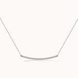 Classic Curved Diamond Bar Necklace, Sterling Silver, 3/8 ct Lab Grown Diamond-3