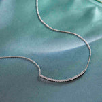 Classic Curved Diamond Bar Necklace, 14K Solid Gold, 3/8 ct Lab Grown Diamond-6