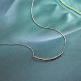 Classic Curved Diamond Bar Necklace, Sterling Silver, 3/8 ct Lab Grown Diamond-1