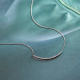 Classic Curved Diamond Bar Necklace, 14K Solid Gold, 3/8 ct Lab Grown Diamond-1