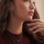 Classic Curved Diamond Bar Necklace, Sterling Silver, 3/8 ct Lab Grown Diamond-2