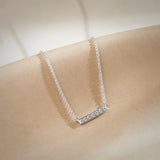 Line Diamond Bar Necklace, 14K Solid Gold, 1/10 ct Lab Grown Diamond-1