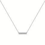 Line Diamond Bar Necklace, 14K Solid Gold, 1/10 ct Lab Grown Diamond-3