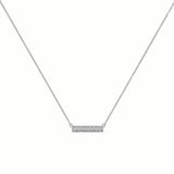 Line Diamond Bar Necklace, 14K Solid Gold, 1/10 ct Lab Grown Diamond-3