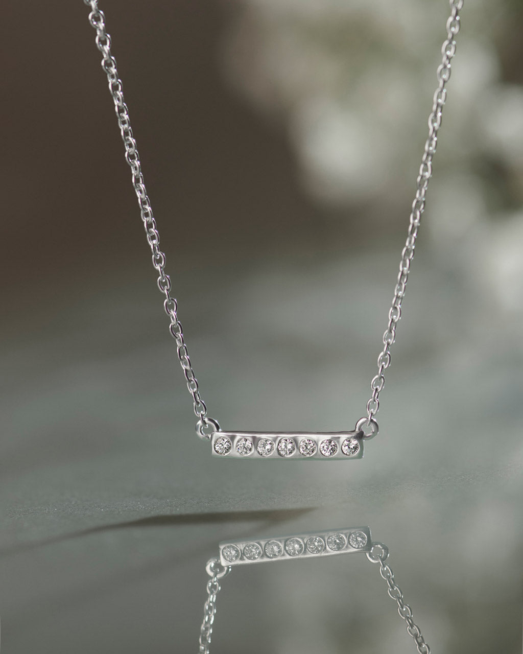 Line Diamond Bar Necklace
