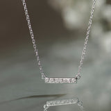 Line Diamond Bar Necklace, 14K Solid Gold, 1/10 ct Lab Grown Diamond-6