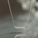 Line Diamond Bar Necklace, Sterling Silver, 1/10 ct Lab Grown Diamond-6