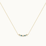 Curved Diamond Bar Necklace, 14K Solid Gold, 1/10 ct Lab Grown Diamond-3