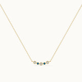 Curved Diamond Bar Necklace, 14K Solid Gold, 1/10 ct Lab Grown Diamond-3