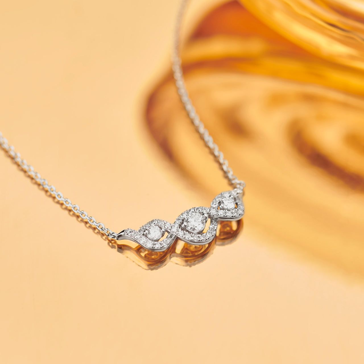 Intertwined Rope Diamond Necklace, Sterling Silver, 1/2 ct Lab Grown Diamond-1