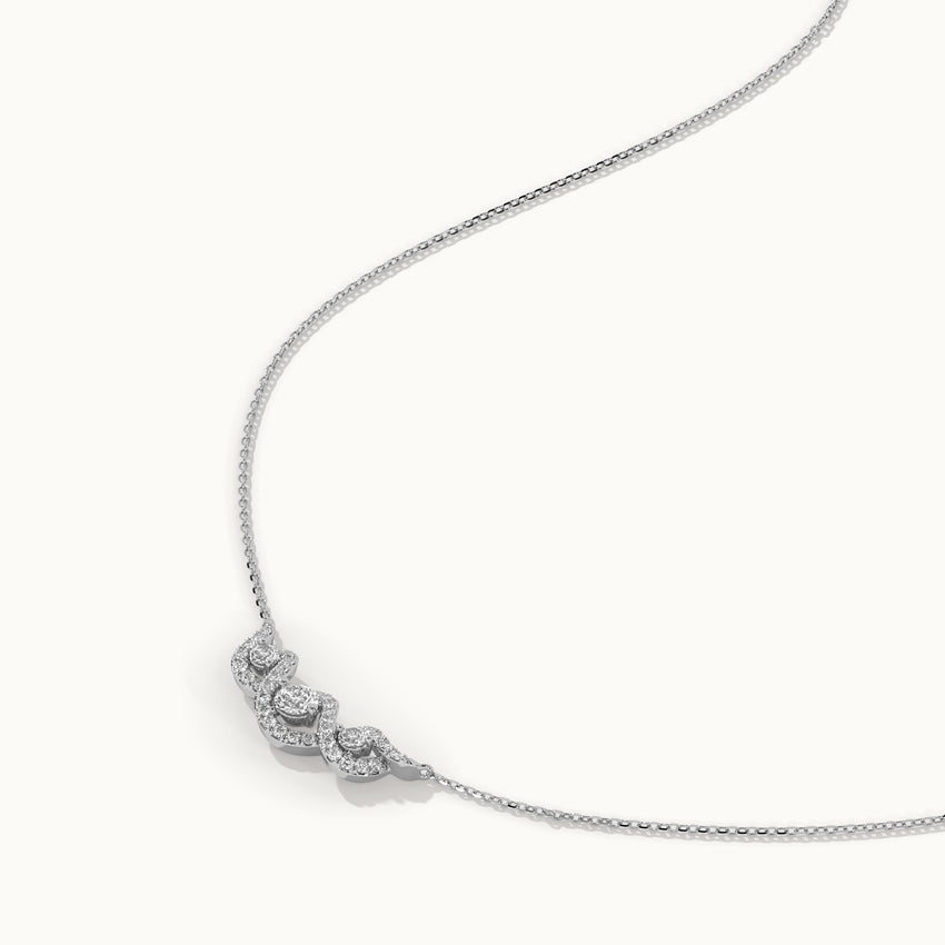 Intertwined Rope Diamond Necklace, Sterling Silver, 1/2 ct Lab Grown Diamond-6