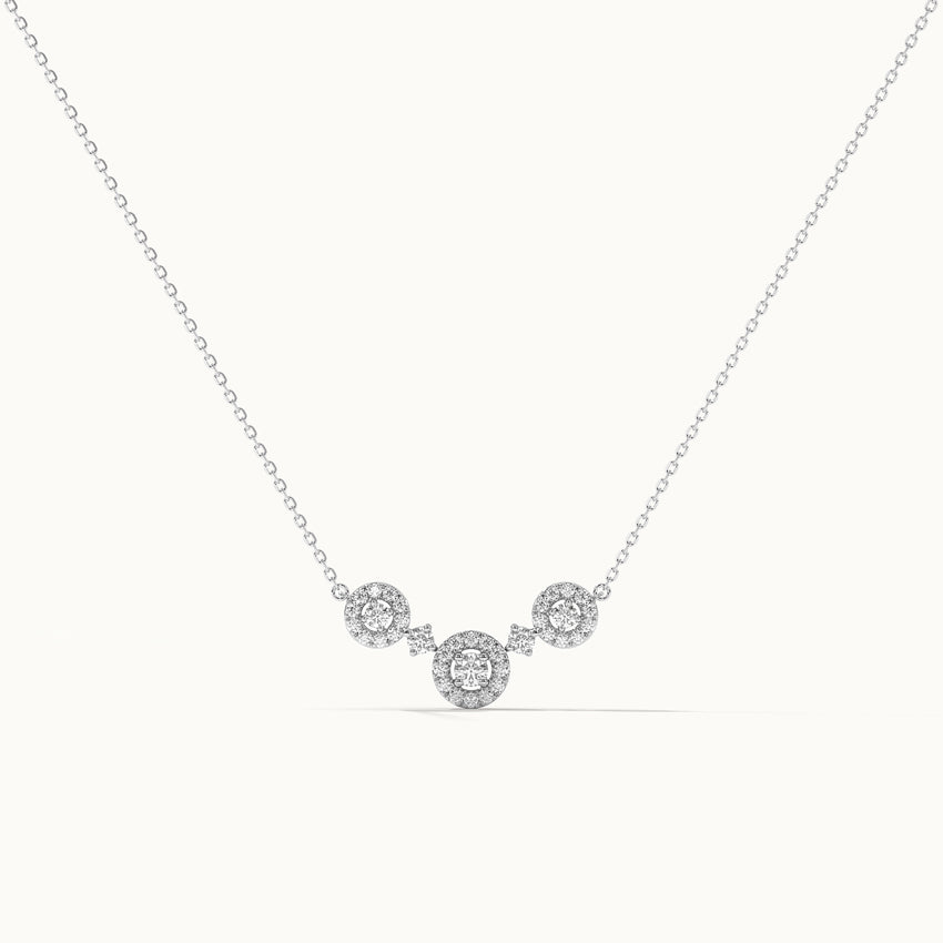 Round Halo Diamond Necklace