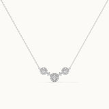 Round Halo Diamond Necklace, 14K Solid Gold, 3/8 ct Lab Grown Diamond-3