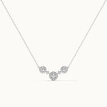 Round Halo Diamond Necklace, Sterling Silver, 3/8 ct Lab Grown Diamond-3