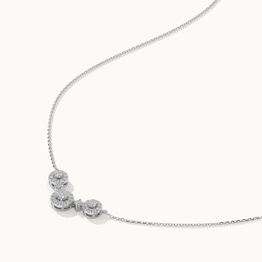 Round Halo Diamond Necklace