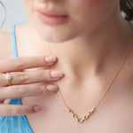 Linked Chain Diamond Bar Necklace, 14K Solid Gold, 1/6 ct Lab Grown Diamond-5