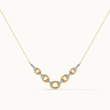 Linked Chain Diamond Bar Necklace, 14K Solid Gold, 1/6 ct Lab Grown Diamond-3