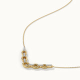 Linked Chain Diamond Bar Necklace, 14K Solid Gold, 1/6 ct Lab Grown Diamond-6