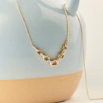 Linked Chain Diamond Bar Necklace, 14K Solid Gold, 1/6 ct Lab Grown Diamond-1