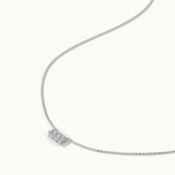 Three Stone Pave Diamond Bar Necklace, 14K Solid Gold, 1/4 ct Lab Grown Diamond-6