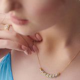 Croissant Diamond Necklace, 14K Solid Gold, 5/8 ct Lab Grown Diamond-2