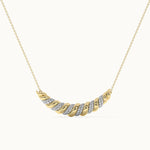 Croissant Diamond Necklace, 14K Solid Gold, 5/8 ct Lab Grown Diamond-3