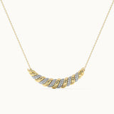 Croissant Diamond Necklace, 14K Solid Gold, 5/8 ct Lab Grown Diamond-3