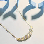 Croissant Diamond Necklace, 14K Solid Gold, 5/8 ct Lab Grown Diamond-5