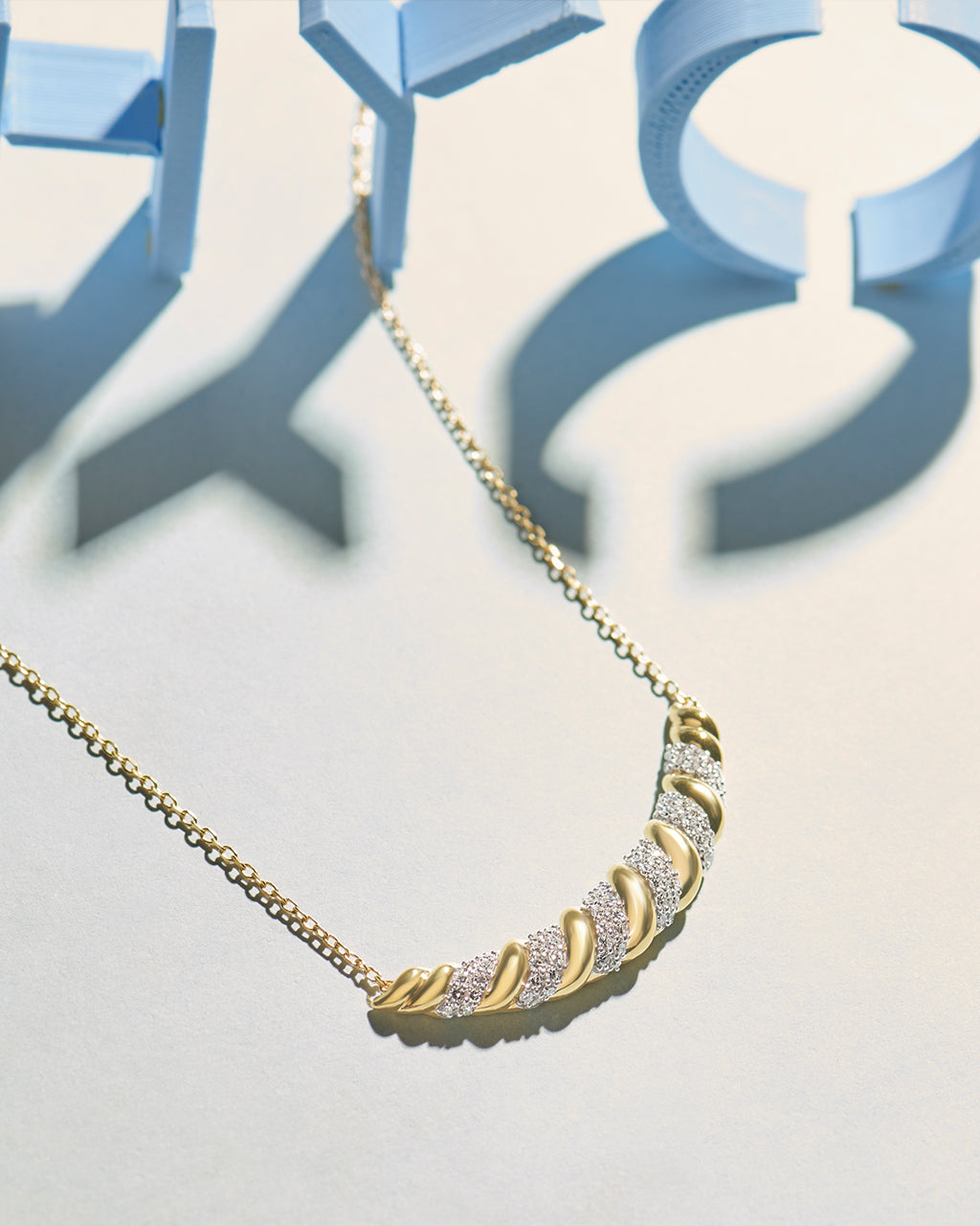 Croissant Diamond Necklace, 14K Gold Vermeil, 5/8 ct Lab Grown Diamond-5