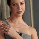 Croissant Diamond Necklace, 14K Solid Gold, 5/8 ct Lab Grown Diamond-4