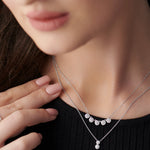 Five Stone Diamond Necklace, Sterling Silver, 3/8 ct Lab Grown Diamond-2
