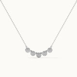 Five Stone Diamond Necklace, Sterling Silver, 3/8 ct Lab Grown Diamond-3