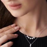 Five Stone Diamond Necklace, 14K Solid Gold, 3/8 ct Lab Grown Diamond-2