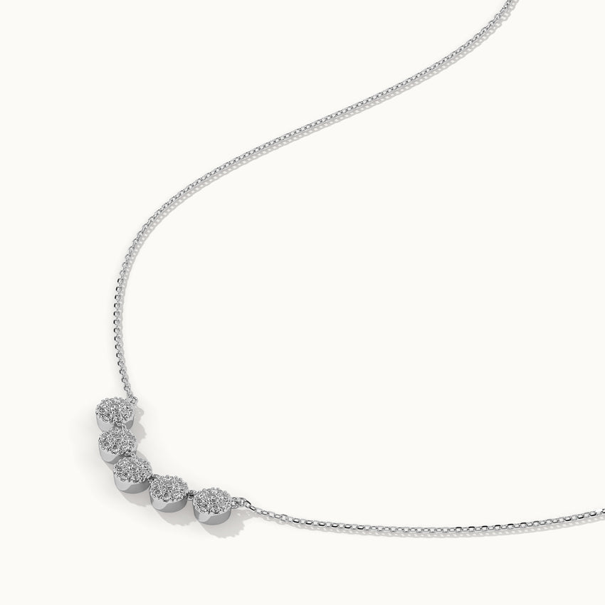 Five Stone Diamond Necklace, 14K Solid Gold, 3/8 ct Lab Grown Diamond-7
