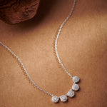 Five Stone Diamond Necklace, Sterling Silver, 3/8 ct Lab Grown Diamond-6