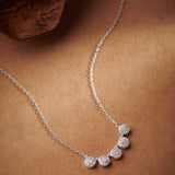Five Stone Diamond Necklace, Sterling Silver, 3/8 ct Lab Grown Diamond-6