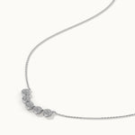 Five Stone Diamond Necklace, Sterling Silver, 3/8 ct Lab Grown Diamond-7