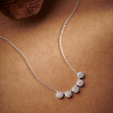 Five Stone Diamond Necklace, 14K Solid Gold, 3/8 ct Lab Grown Diamond-1
