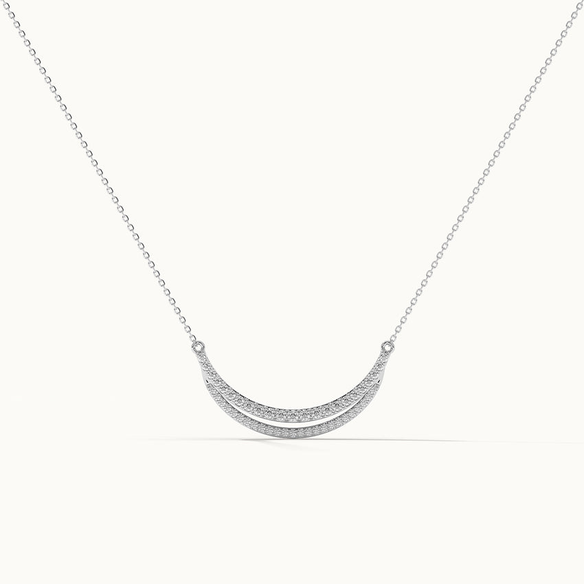 Deep Curved Diamond Necklace
