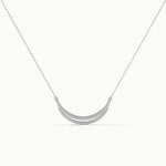 Deep Curved Diamond Necklace, Sterling Silver, 1/2 ct Lab Grown Diamond-3