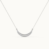 Deep Curved Diamond Necklace, Sterling Silver, 1/2 ct Lab Grown Diamond-3