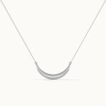 Deep Curved Diamond Necklace, Sterling Silver, 1/2 ct Lab Grown Diamond-3