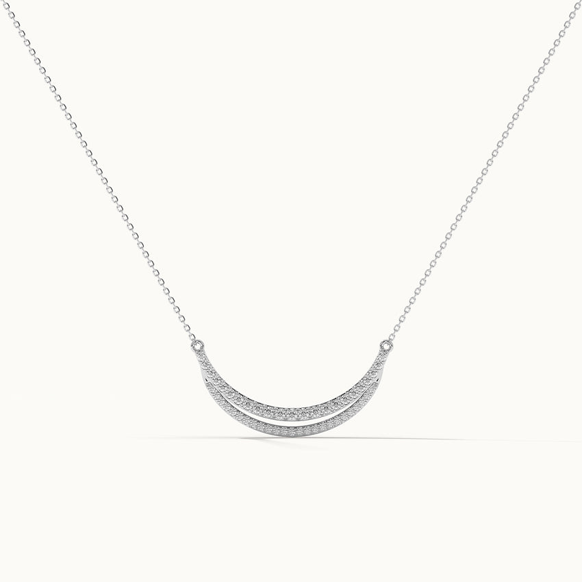 Deep Curved Diamond Necklace, 14K Solid Gold, 1/2 ct Lab Grown Diamond-3