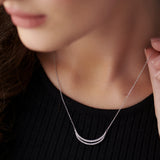 Deep Curved Diamond Necklace, 14K Solid Gold, 1/2 ct Lab Grown Diamond-2